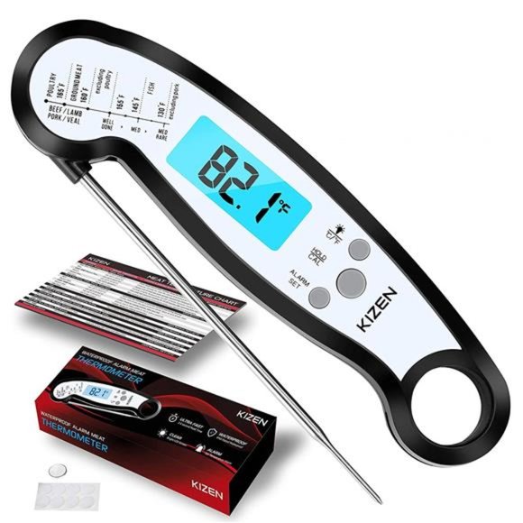 Meat Instant Read Thermometer Waterproof Alarm with Backlight Calibration - Picture 5 of 7